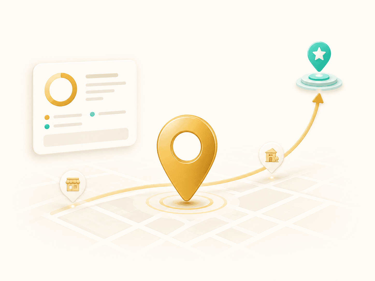 Local business lead discovery and ranking growth illustration